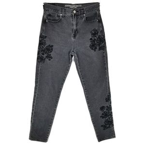 American Eagle Embroidered Mom Jeans
